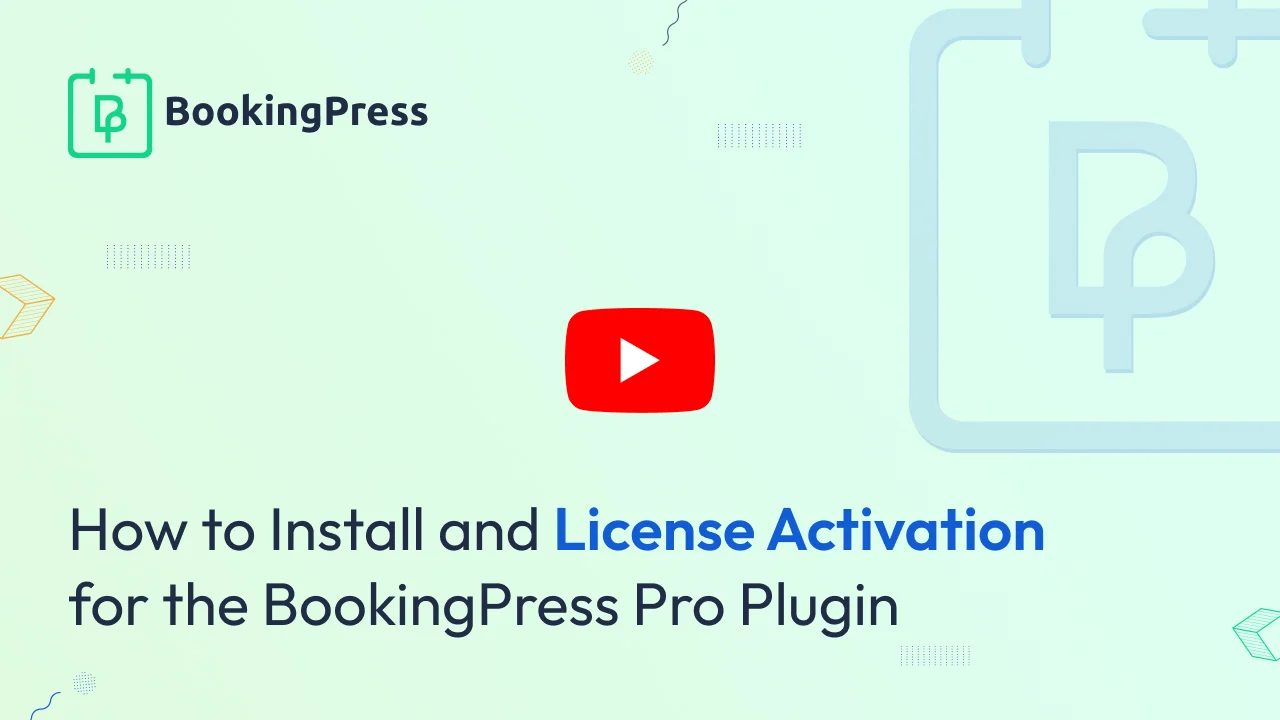 bookingpress installation & license activation