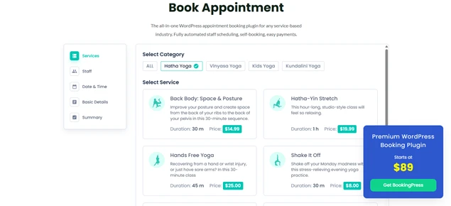 bookingpress booking form