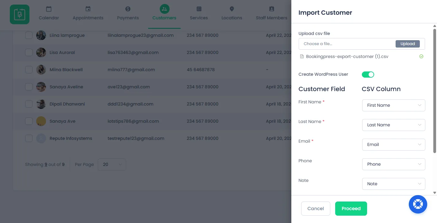 Import Customer