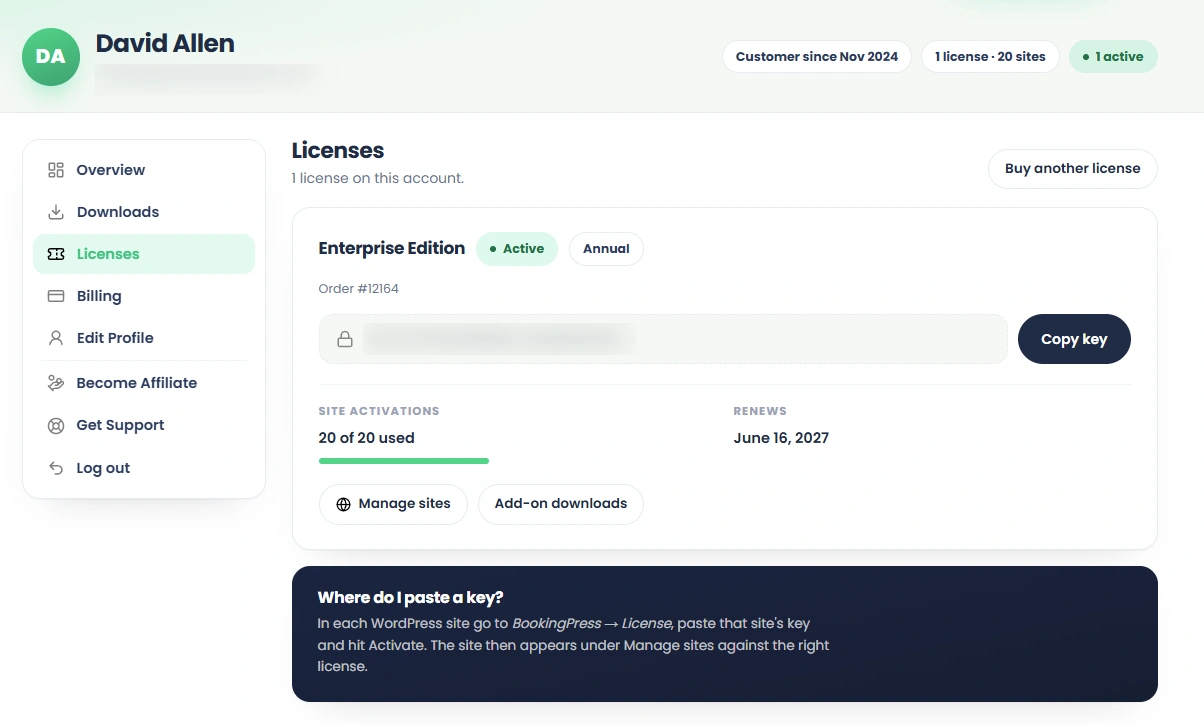 Manage Licenses