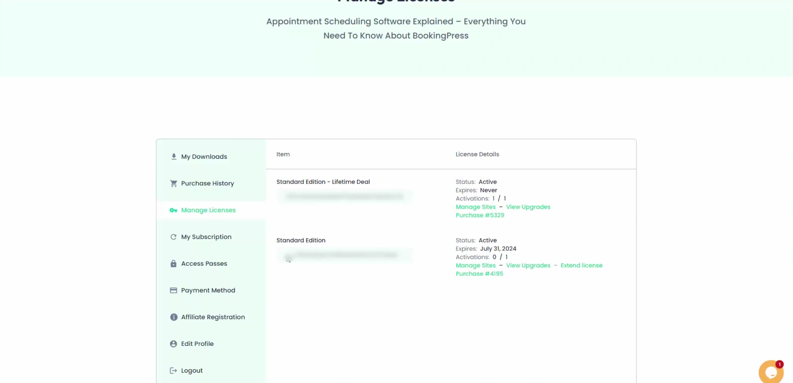 Manage Licenses