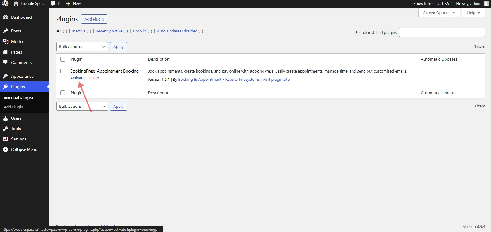 Plugins Page