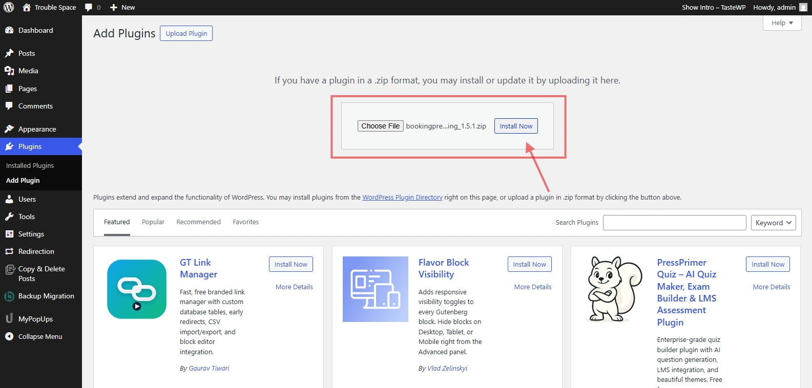 Upload Zip