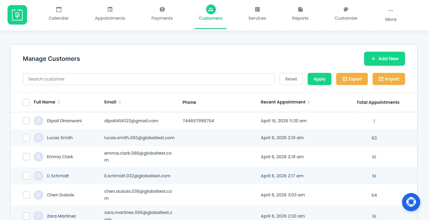 View And Manage Customers