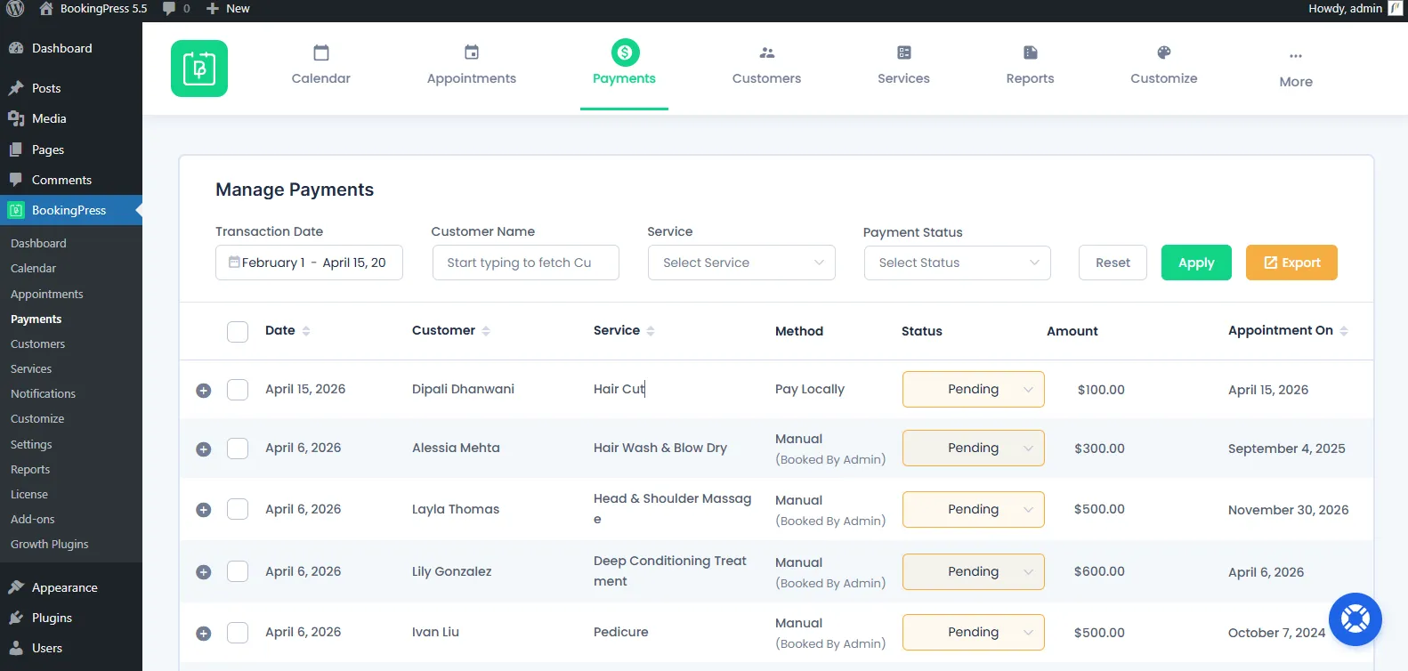 View Payment Status