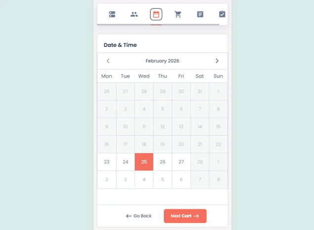 responsive booking form