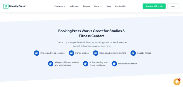 bookingpress features for gym