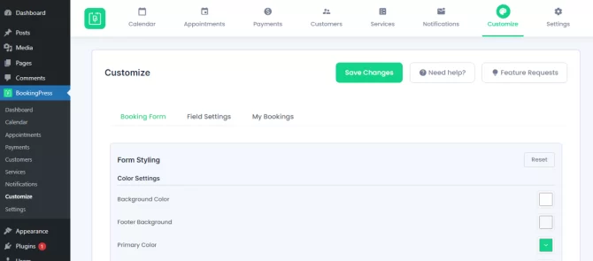 Customize BookingPress Plugin