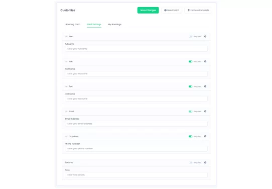 customize field settings