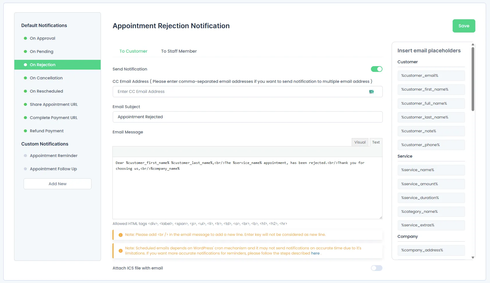 On Appointment Rejection