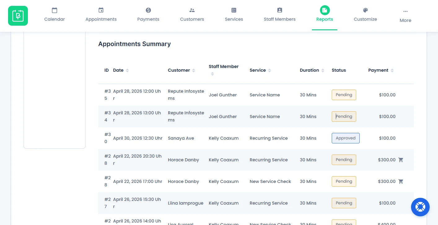 Appointment Summary