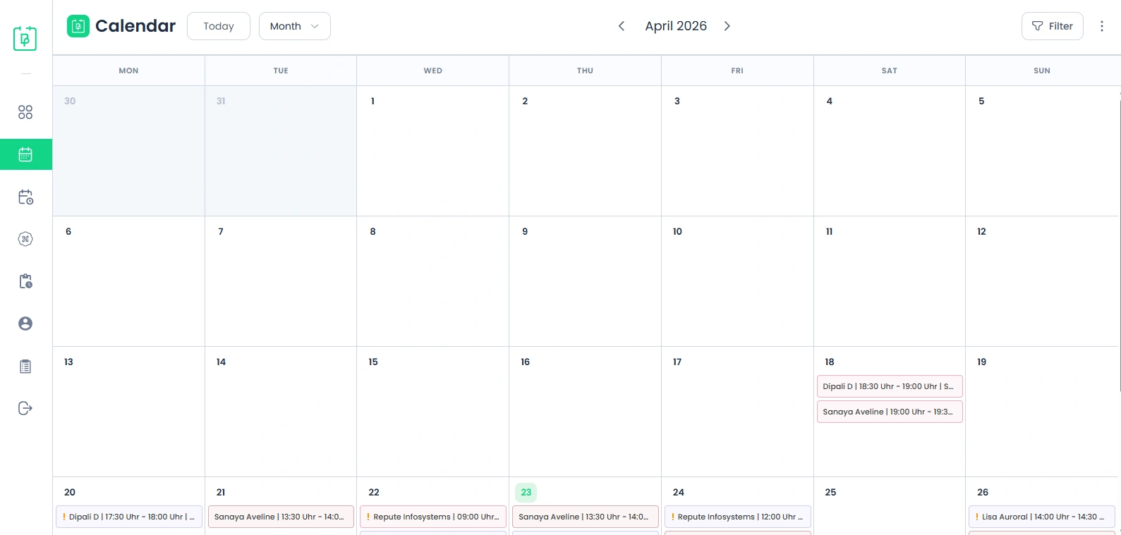 Calendar View