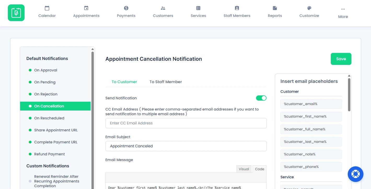Appointment Cancellation