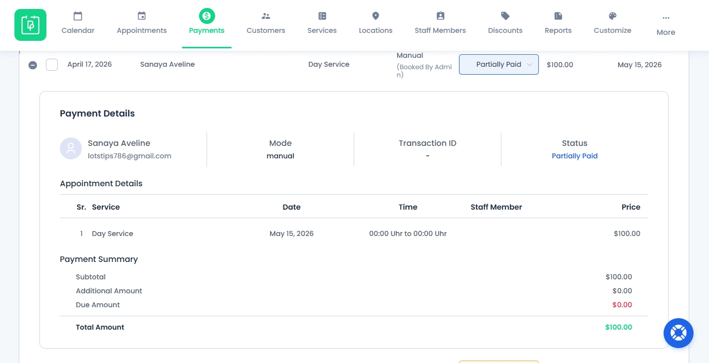 check payment details