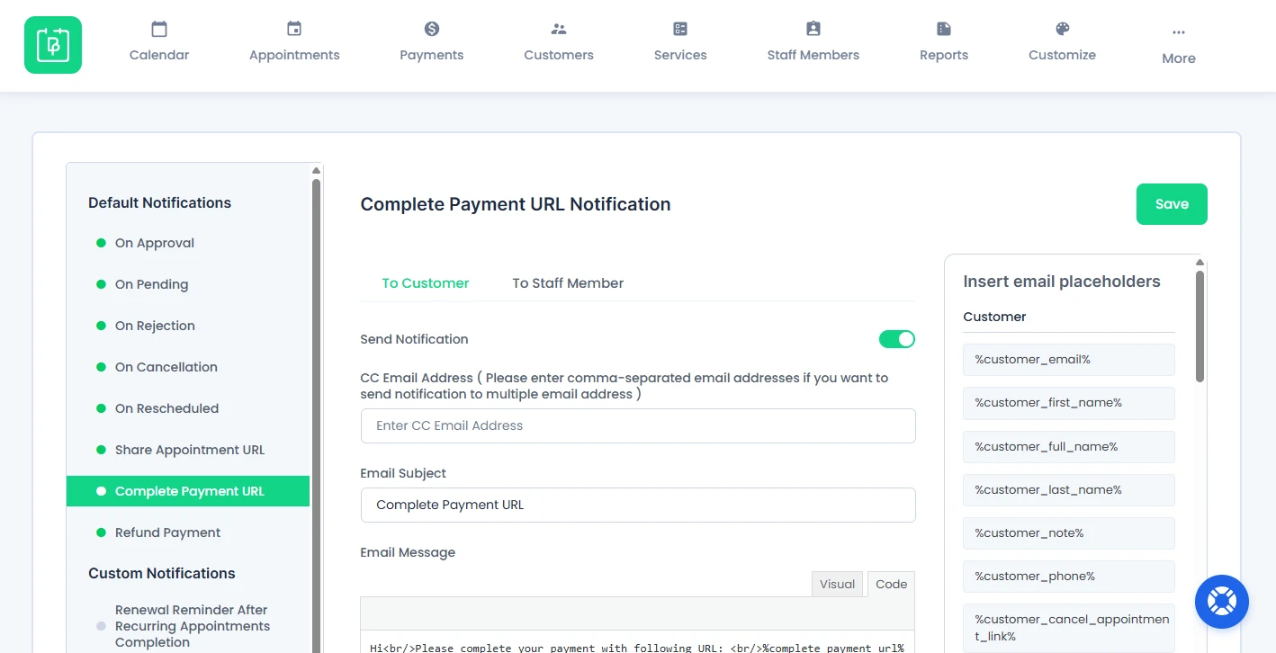 Complete Payment URL