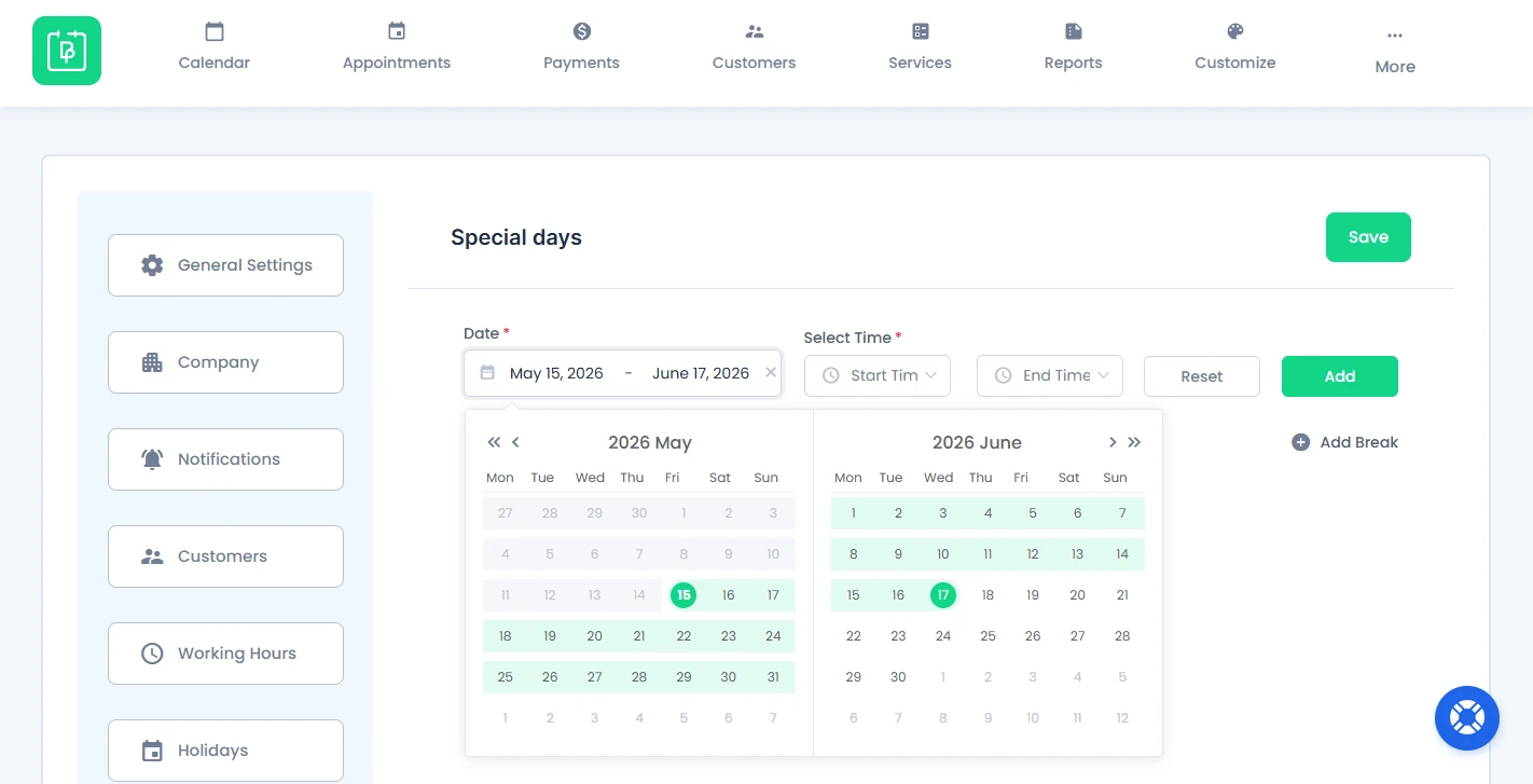 Configure Special