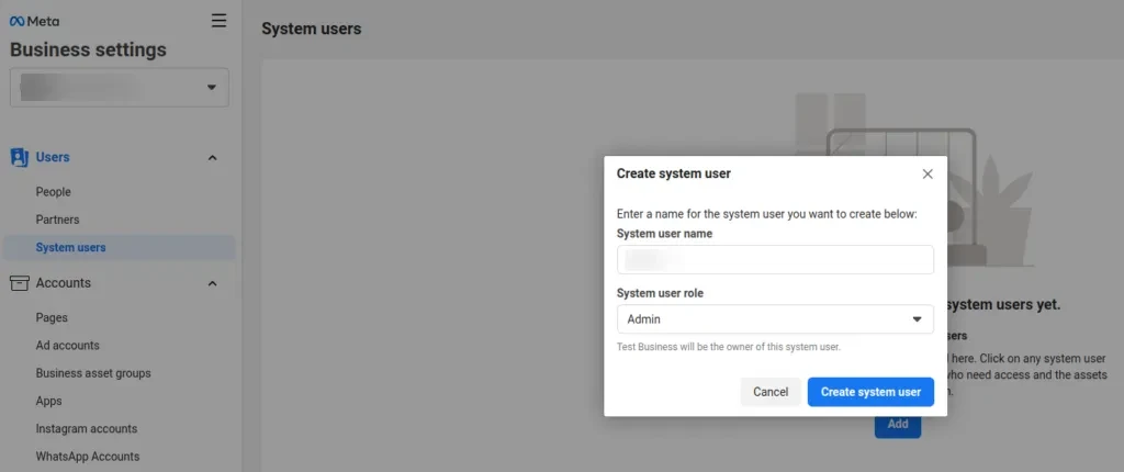 Create System User