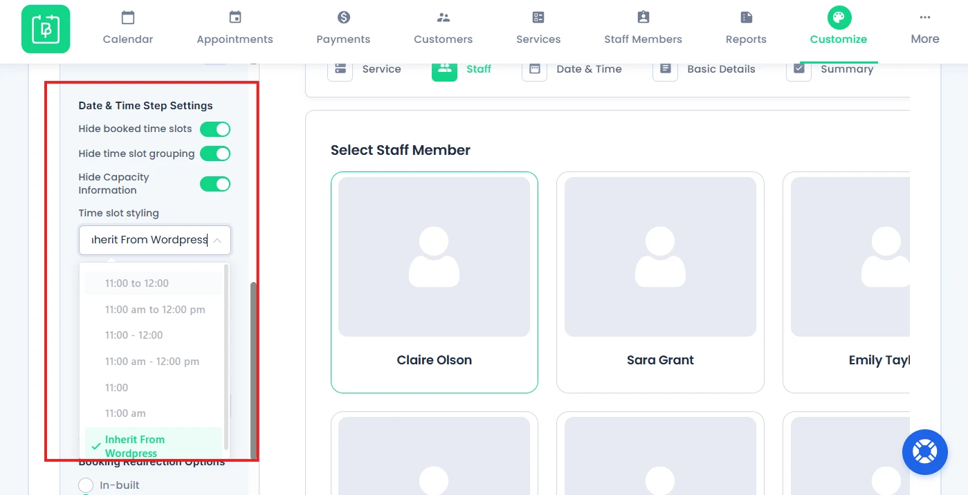 Date and Time Step Settings