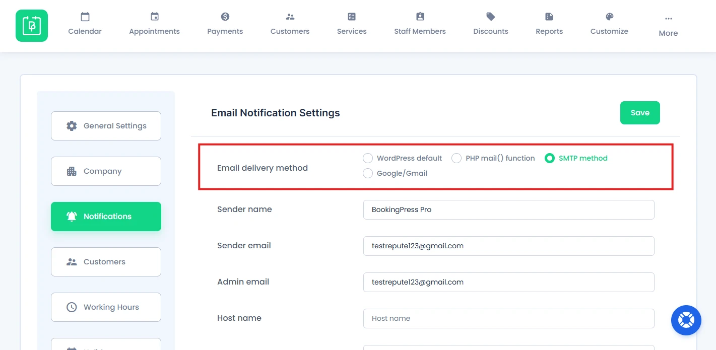 Email Delivery Method