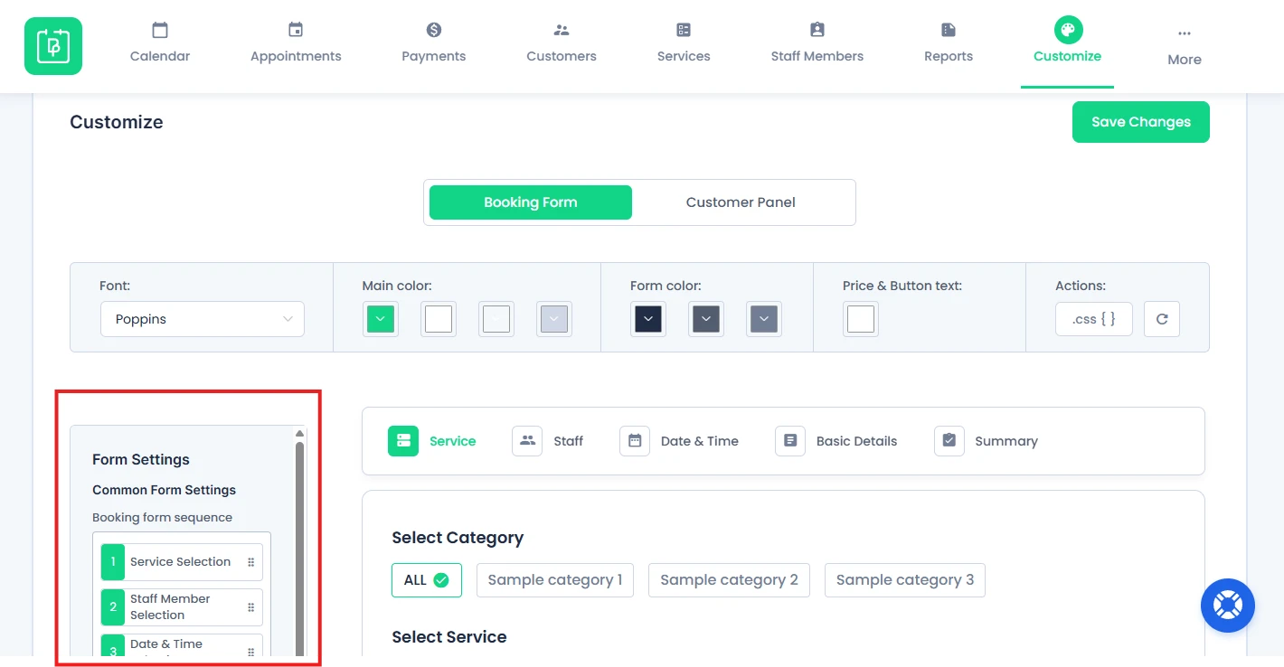 Form Settings