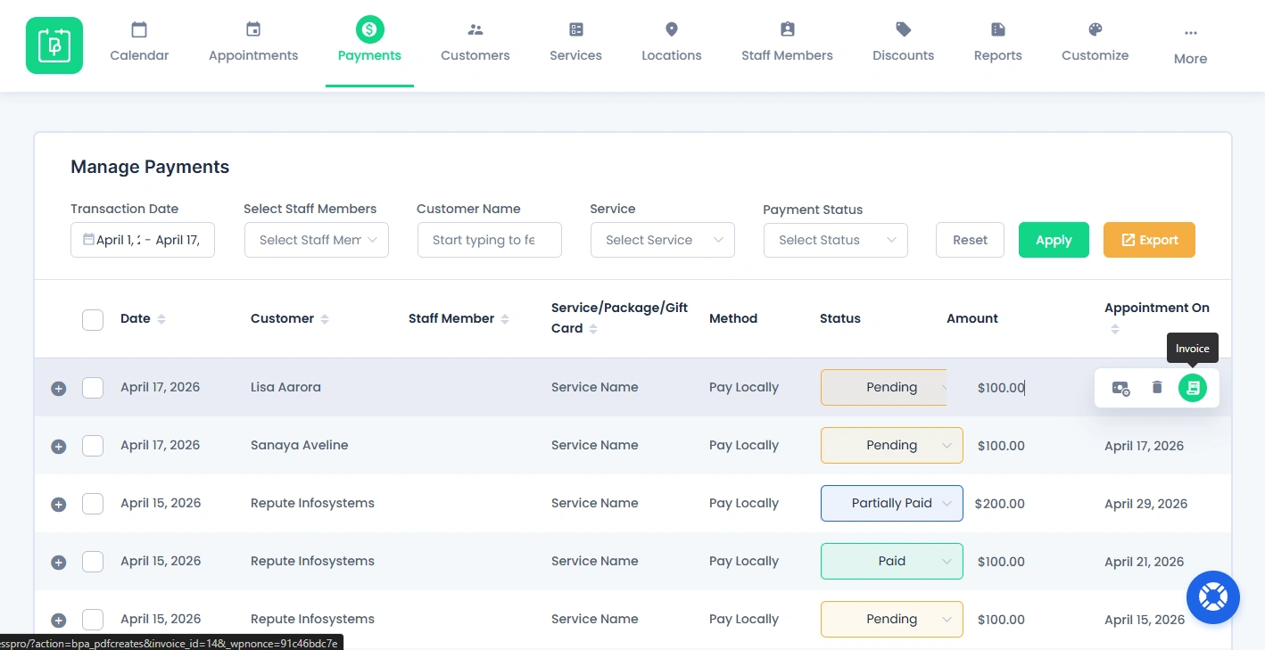 Generate Invoice
