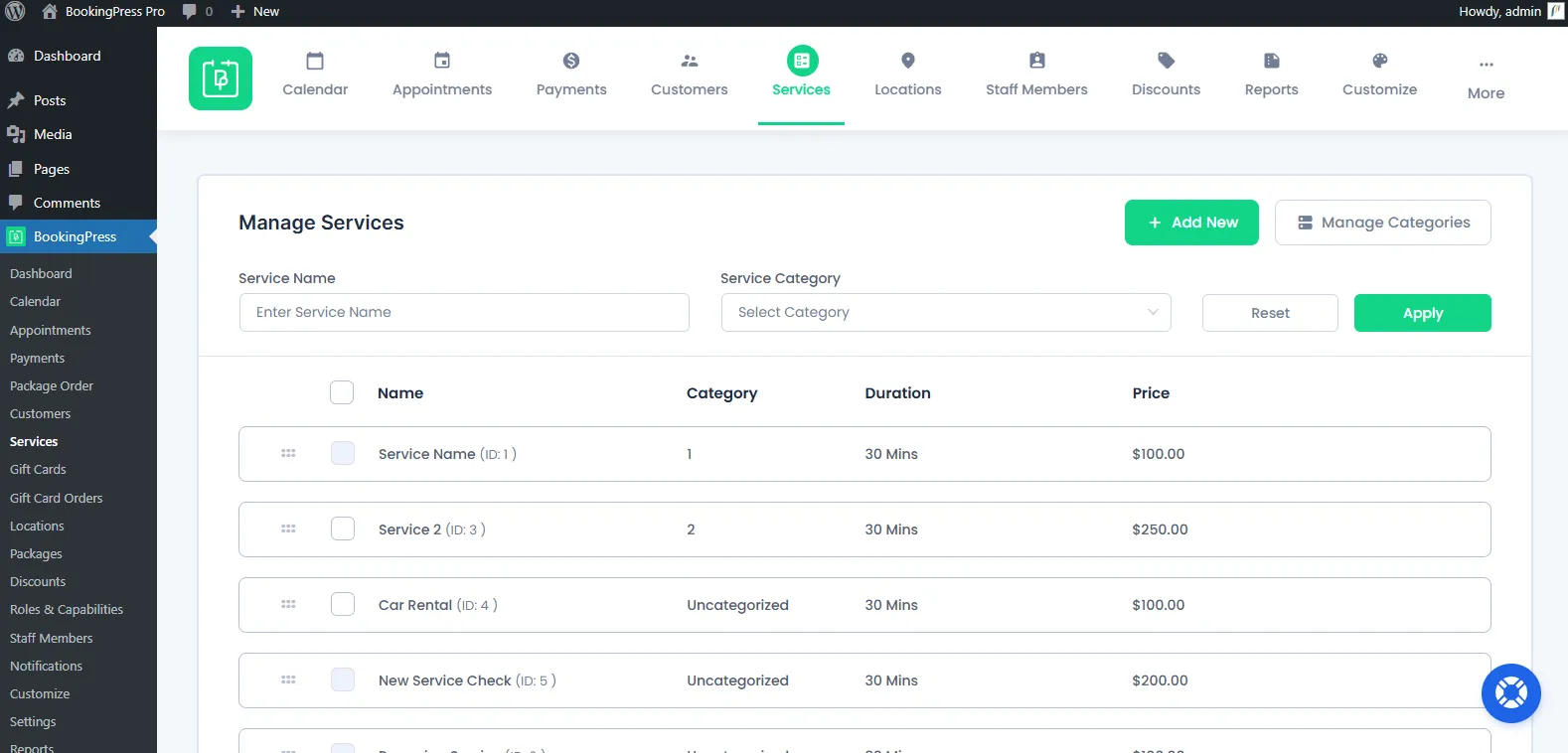 Manage Services