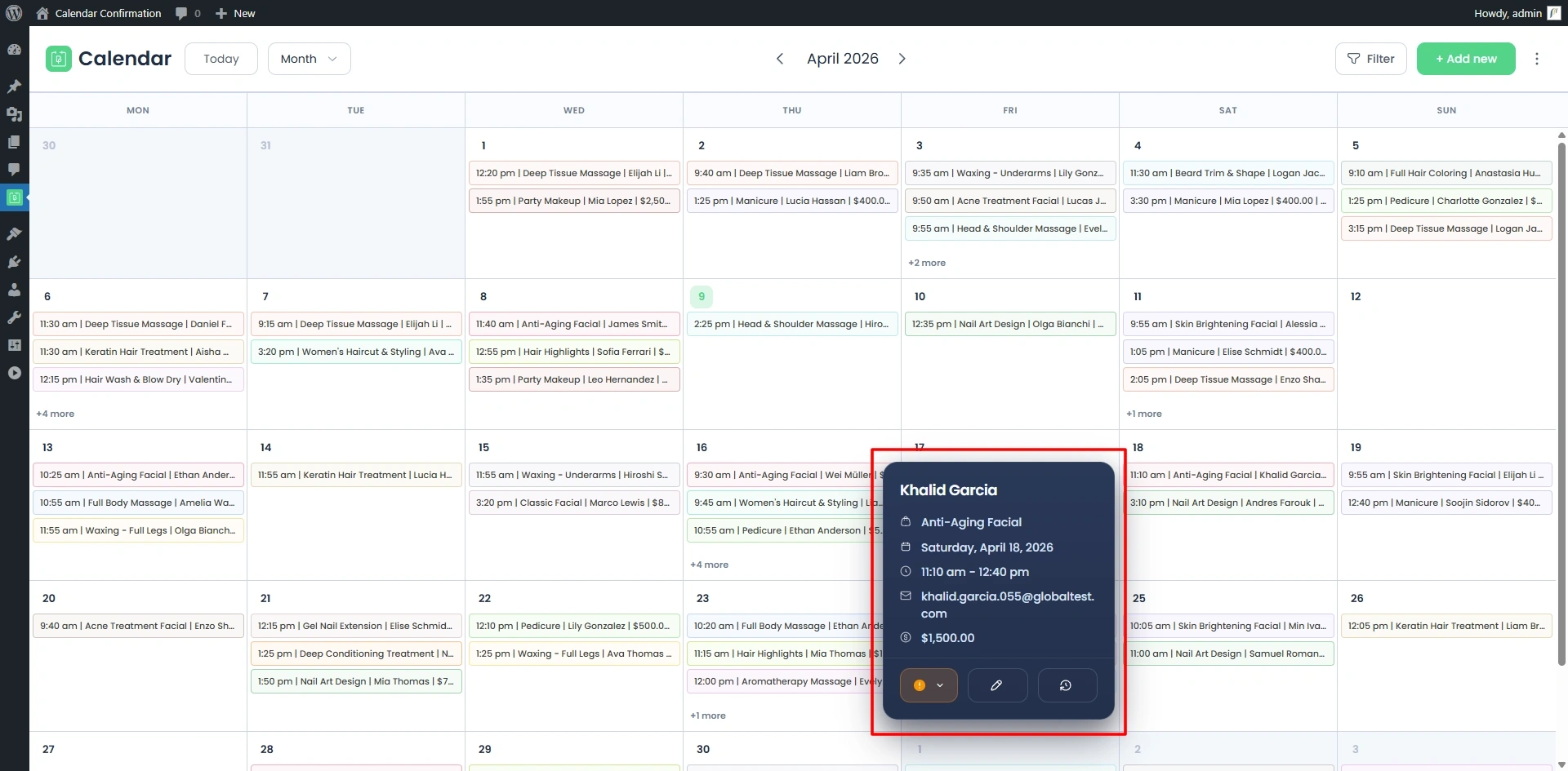 Managing Appointments from the Calendar