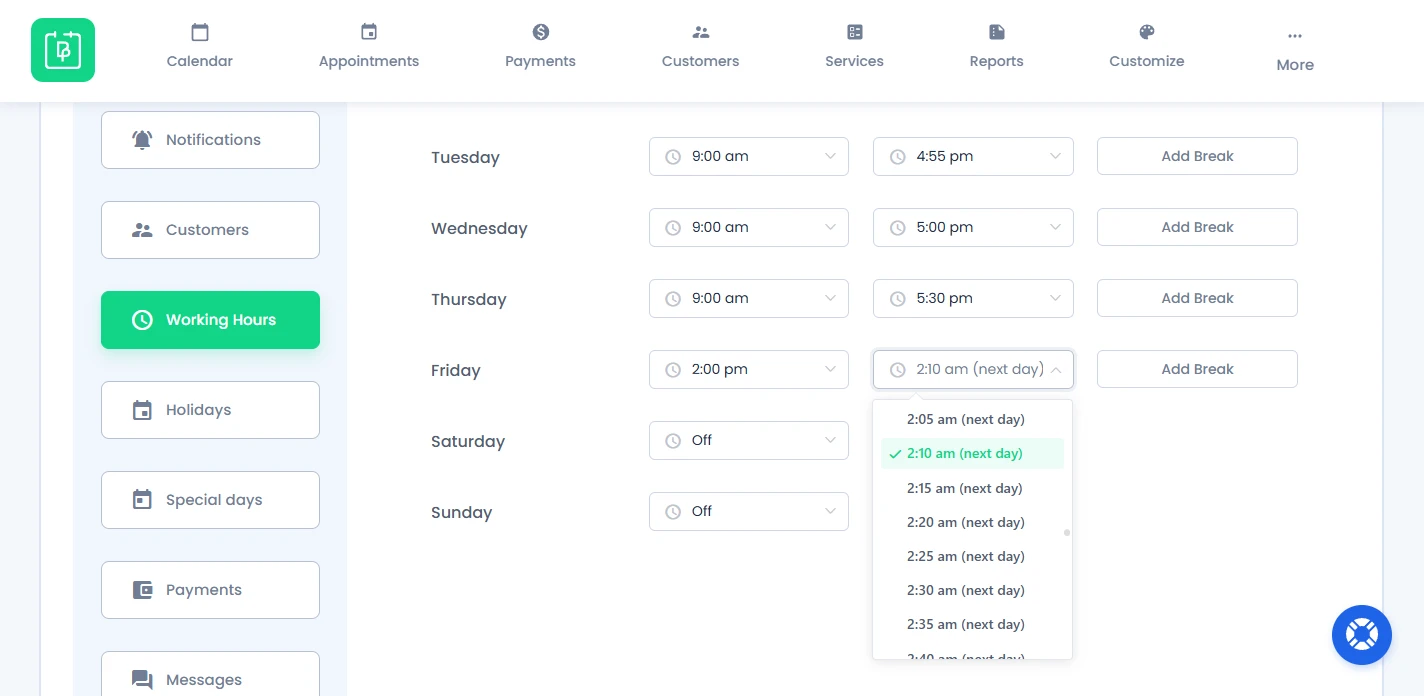 Overnight Working Hours