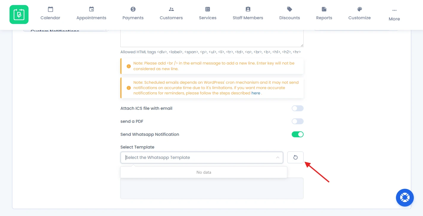 Refresh Send Whatsapp Notification