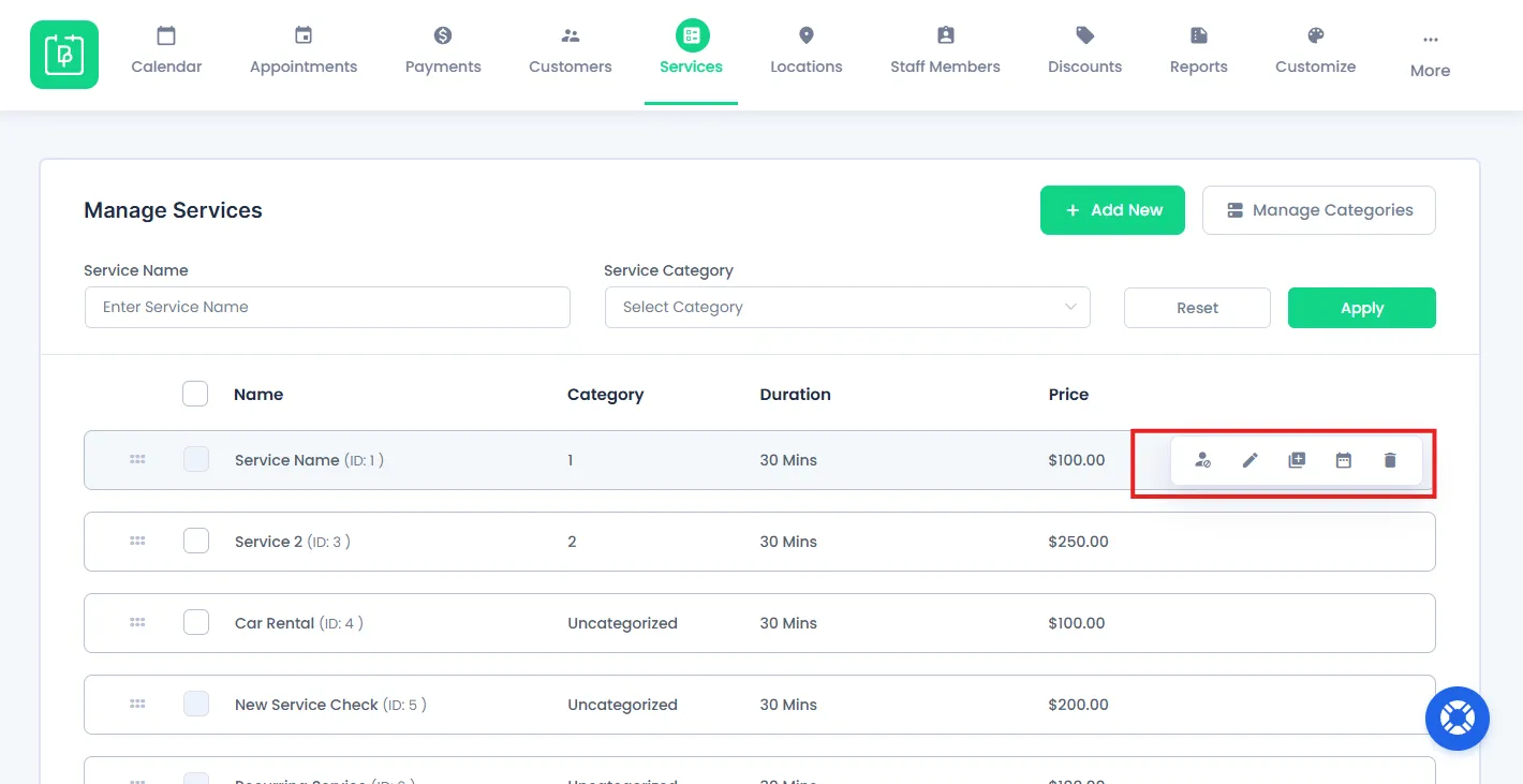 Service Actions