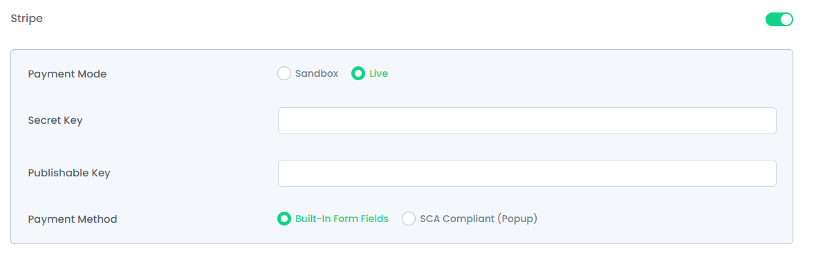Stripe payment integration with BookingPress