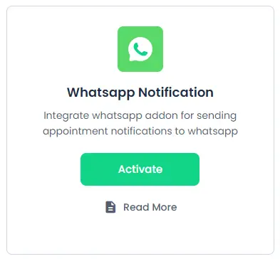 whatsapp notificaiton addon