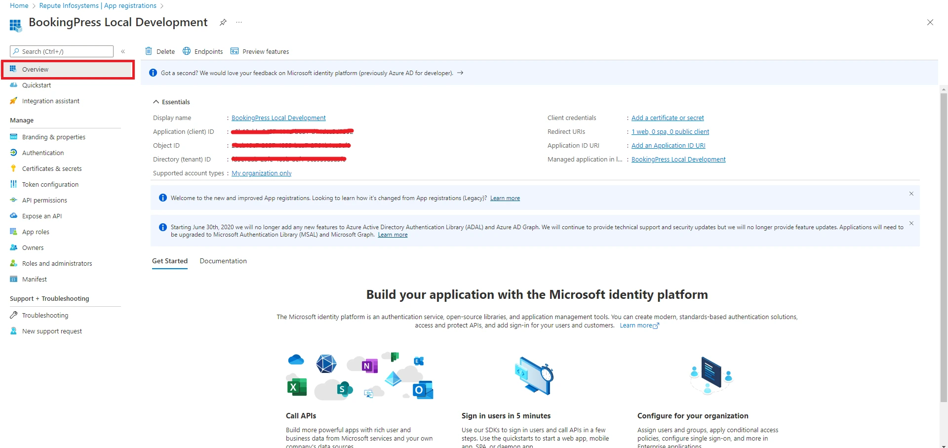 outlook application id