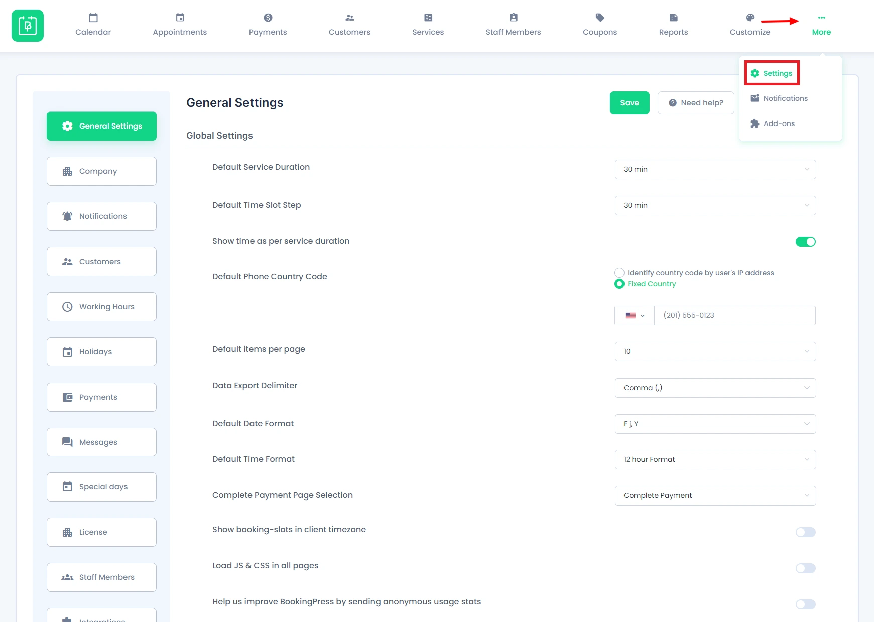 General Settings