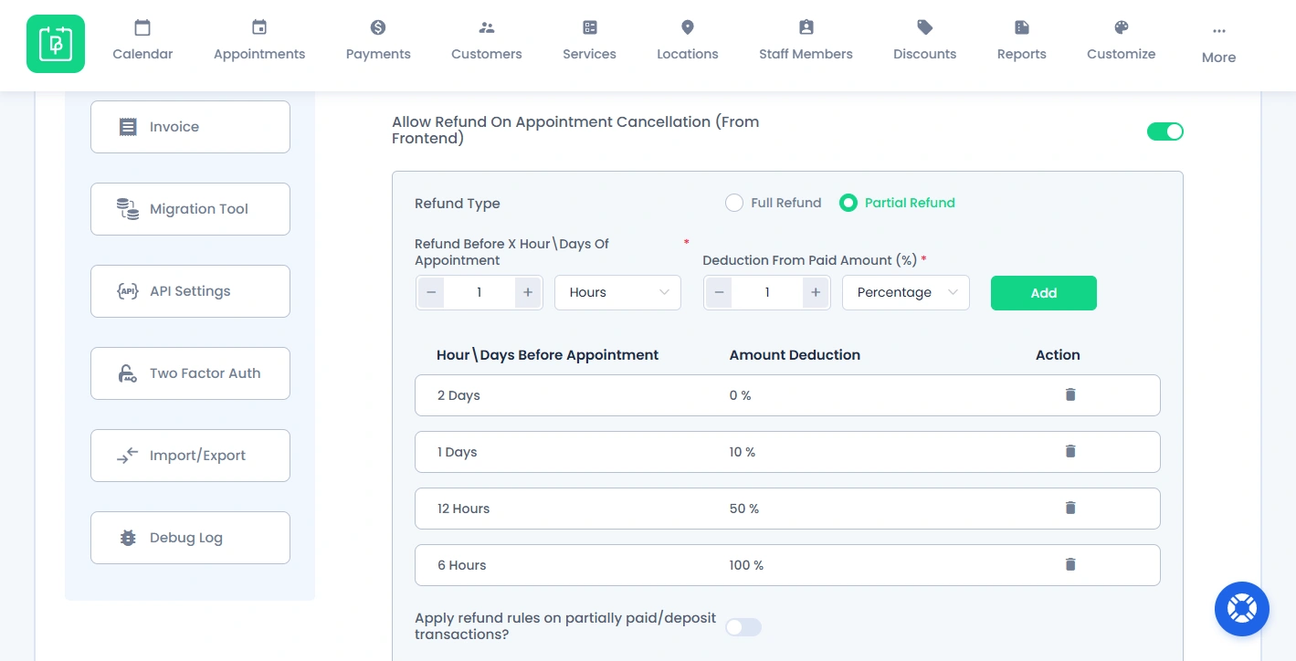 Create Multiple Refund Rules