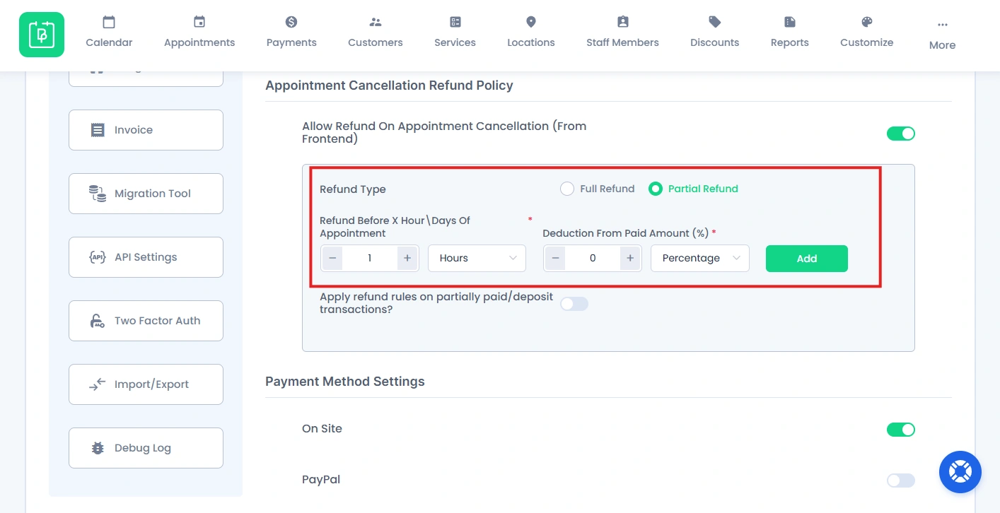 Partial Refund