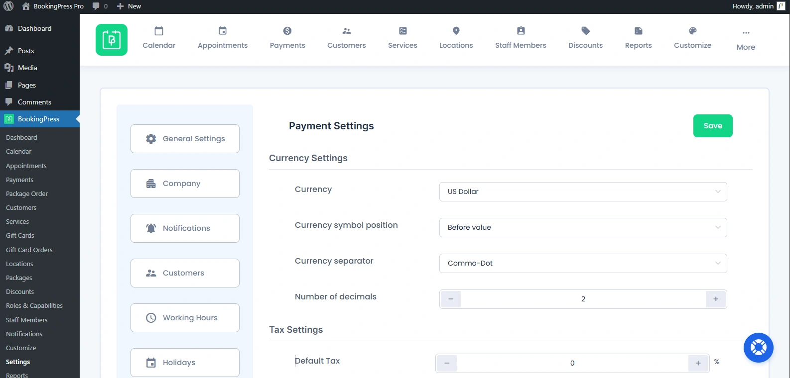 Payment Settings