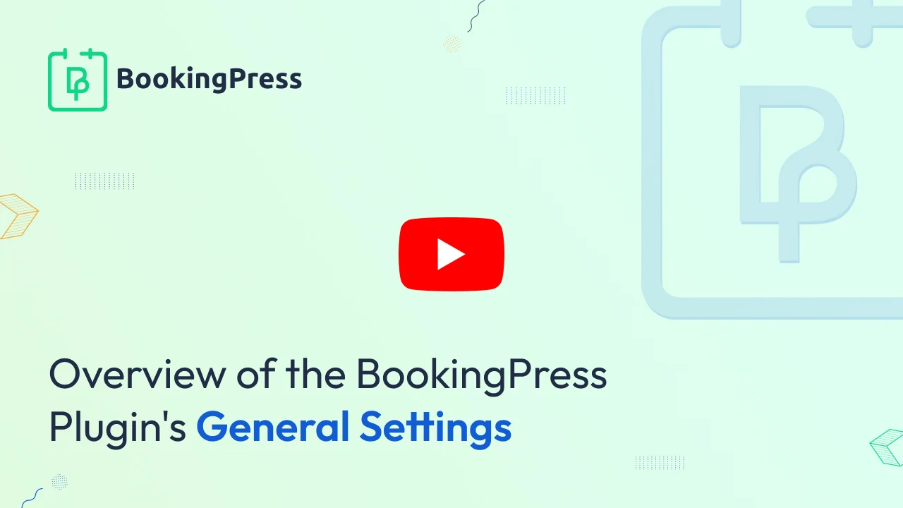 BookingPress General Settings