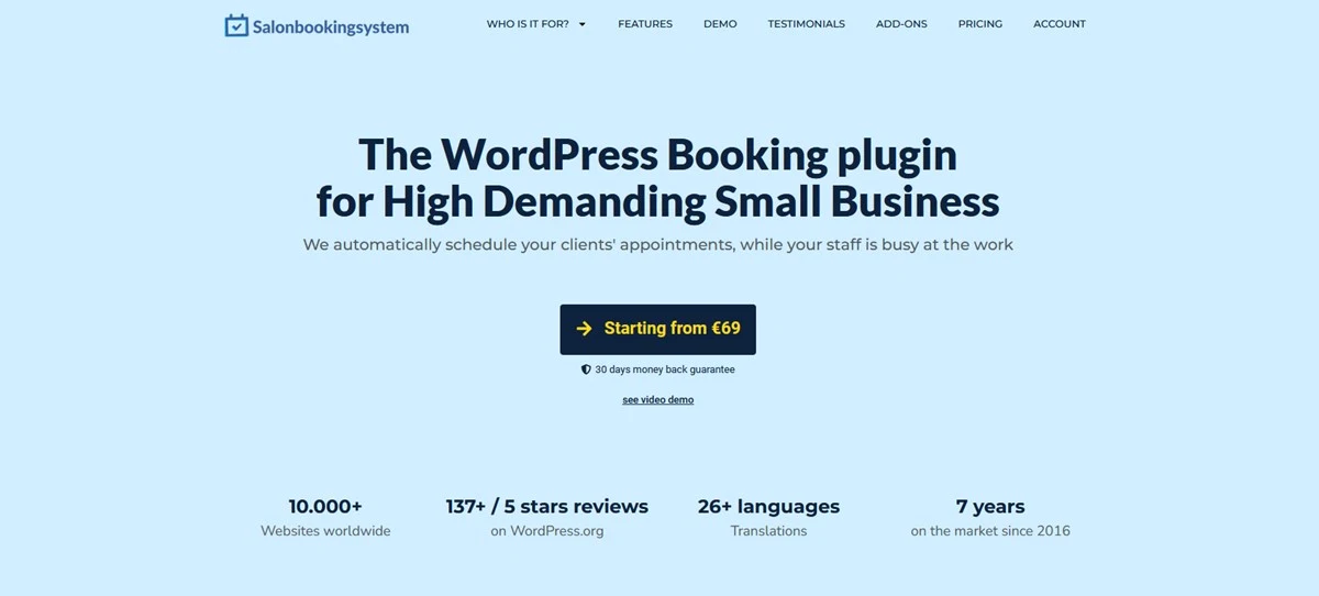 Salon Booking Plugin for WordPress