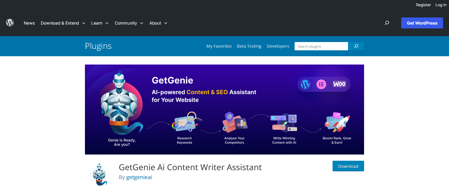 GetGenie - AI Assistant for SEO