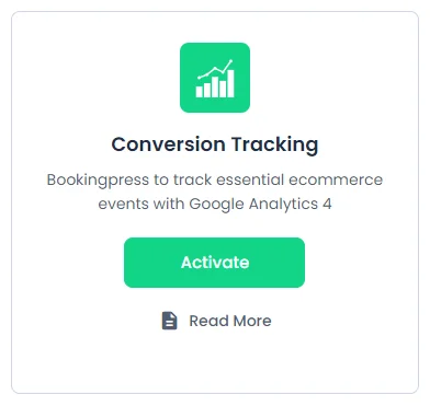 conversion tracking addon BookingPress