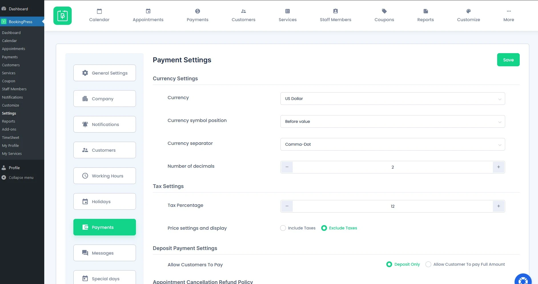 Set up payment options