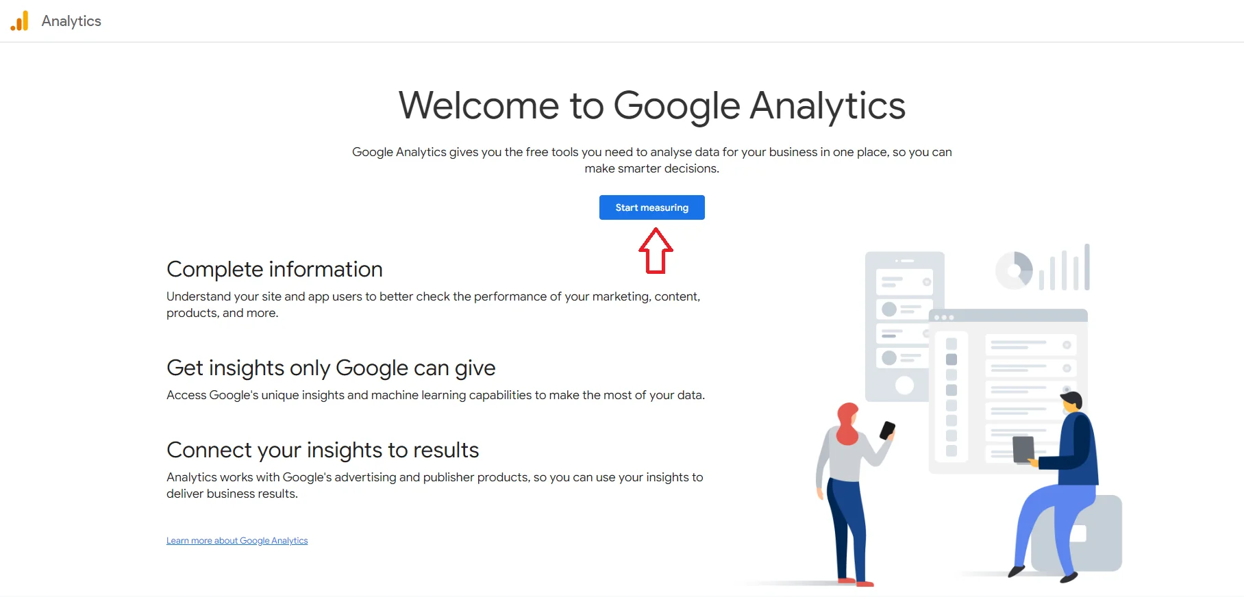 Google Analytics Homepage