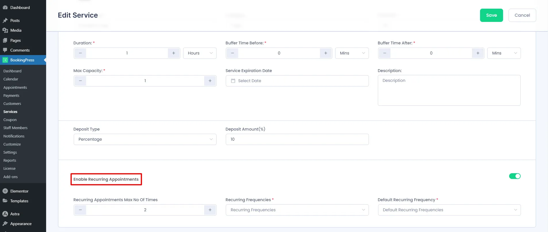 Recurring Appointment for Individual Service