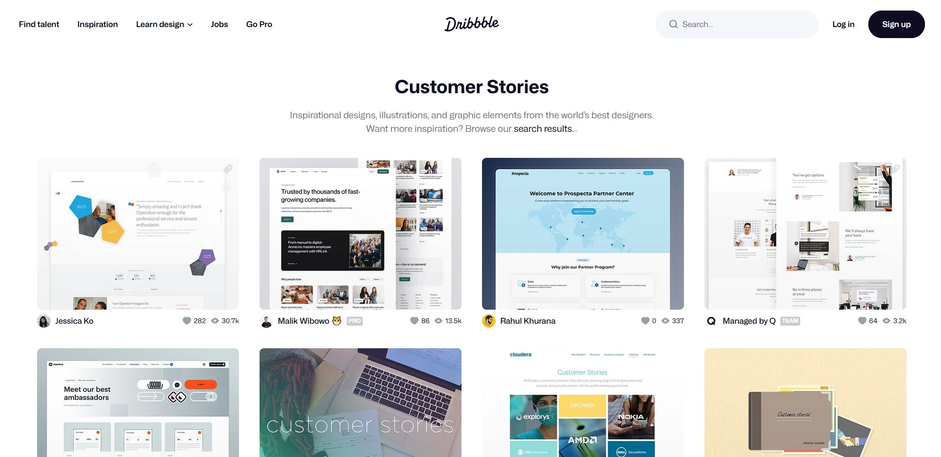 Success stories page