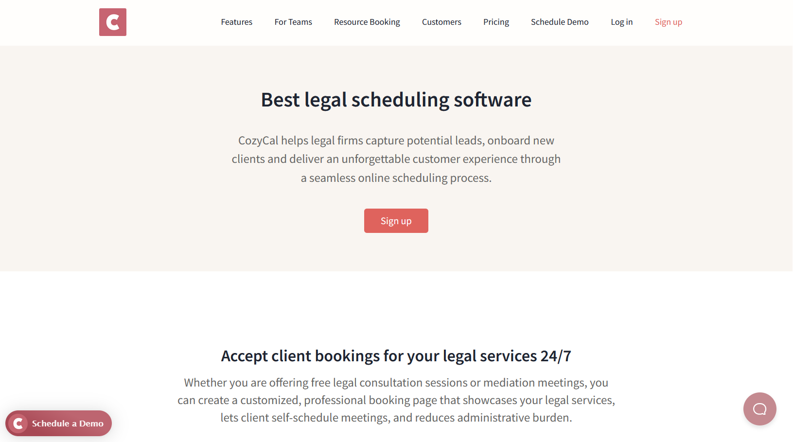 CozyCal legal scheduling software