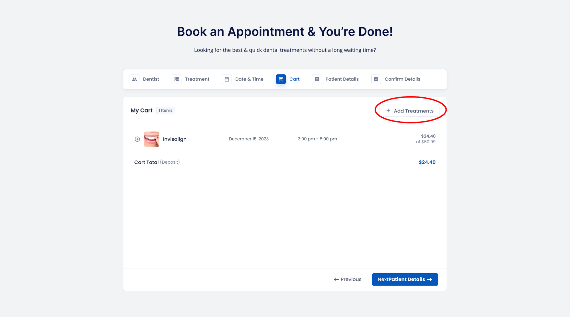 Multiple service booking
