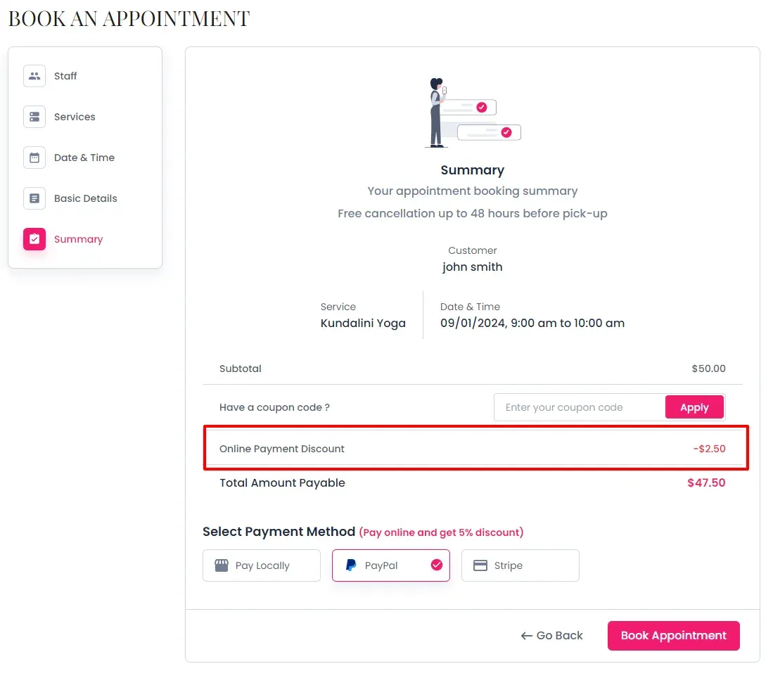 BookingPress Booking Summary