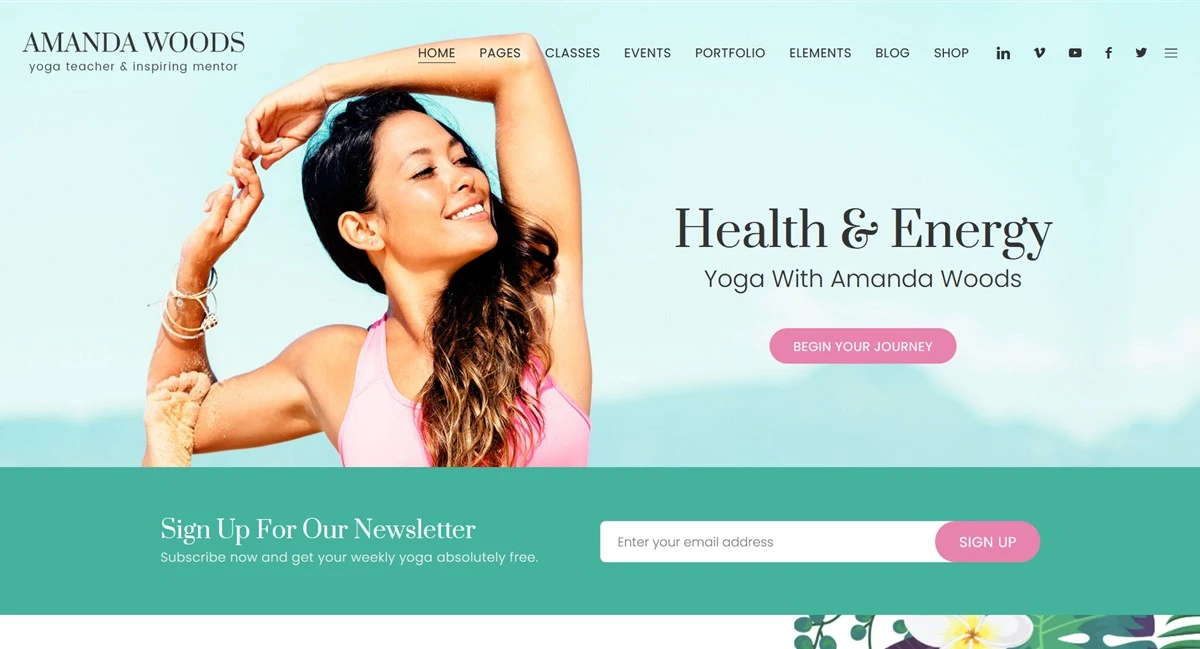 Yoga-Oriented WordPress Theme