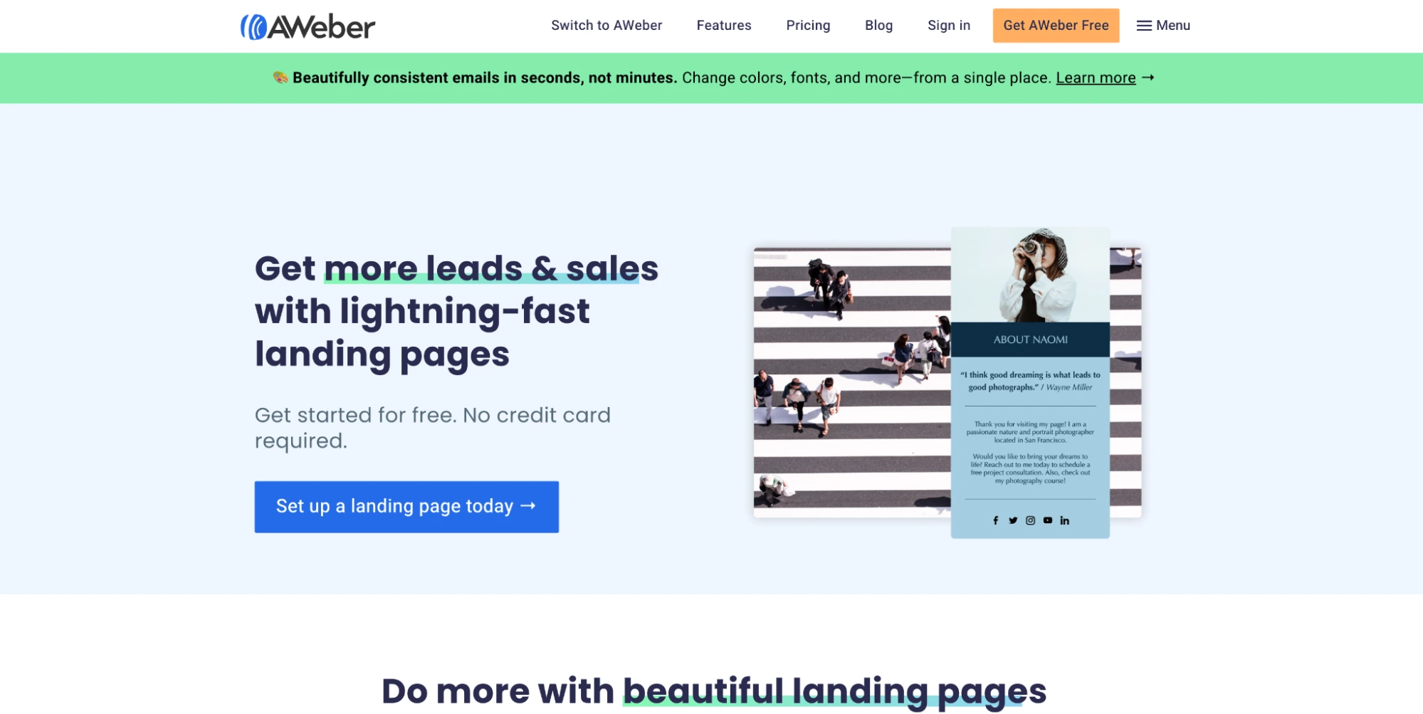 built-in landing pages
